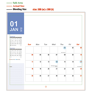 2026 wall calendar - 300mm x 300mm - 03