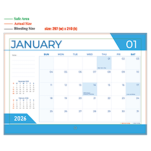 2026 wall calendar - 297mm x 210mm